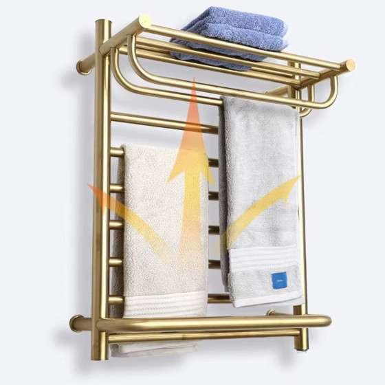 Sèche-serviettes électrique Bora doré 180W | Étagères