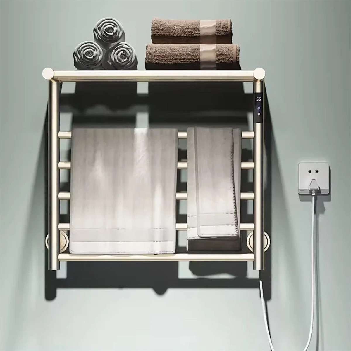 Sèche-serviettes électrique tubulaire doré 220W | Luxe