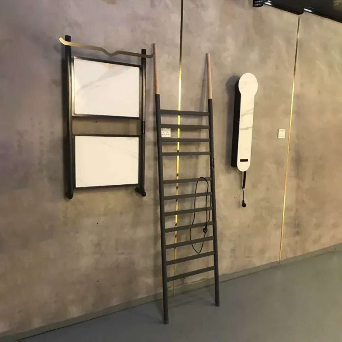 Sèche-serviettes électrique échelle noir | Design moderne