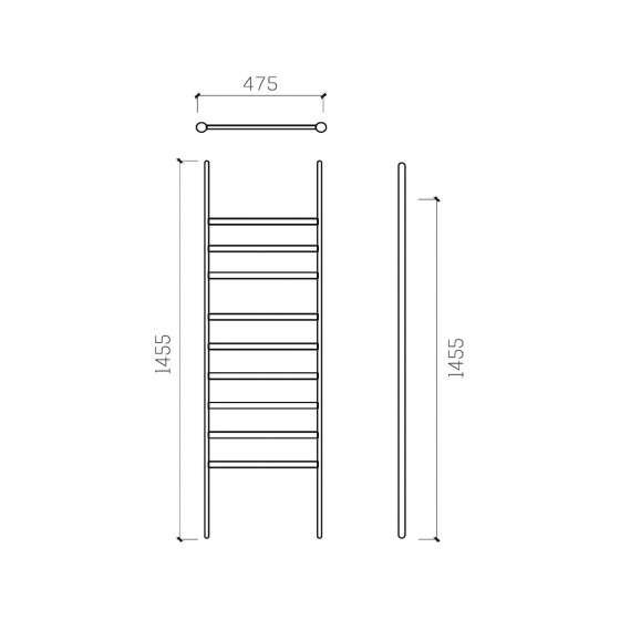 Sèche-serviettes électrique échelle noir | Design moderne