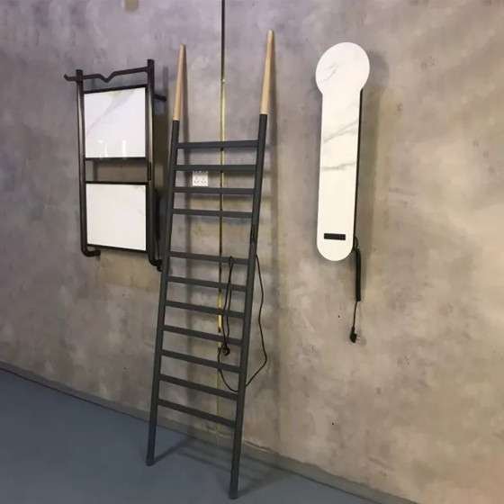 Sèche-serviettes électrique échelle noir | Design moderne