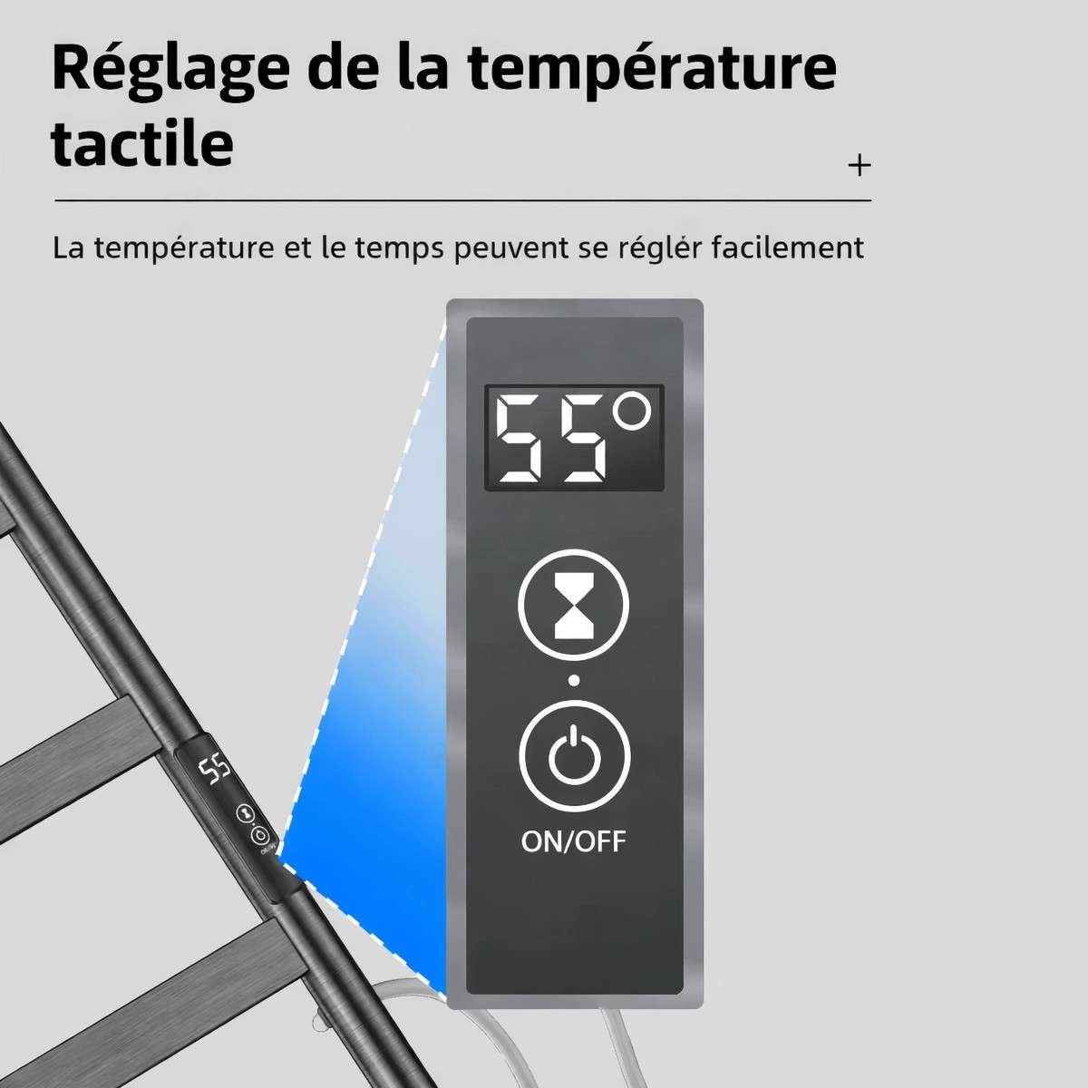 Sèche-serviettes électrique échelle noir | Design moderne