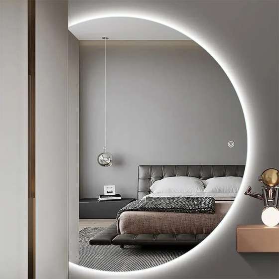 Miroir demi-lune LED Openda 100x90 | Tactile & Antibuée