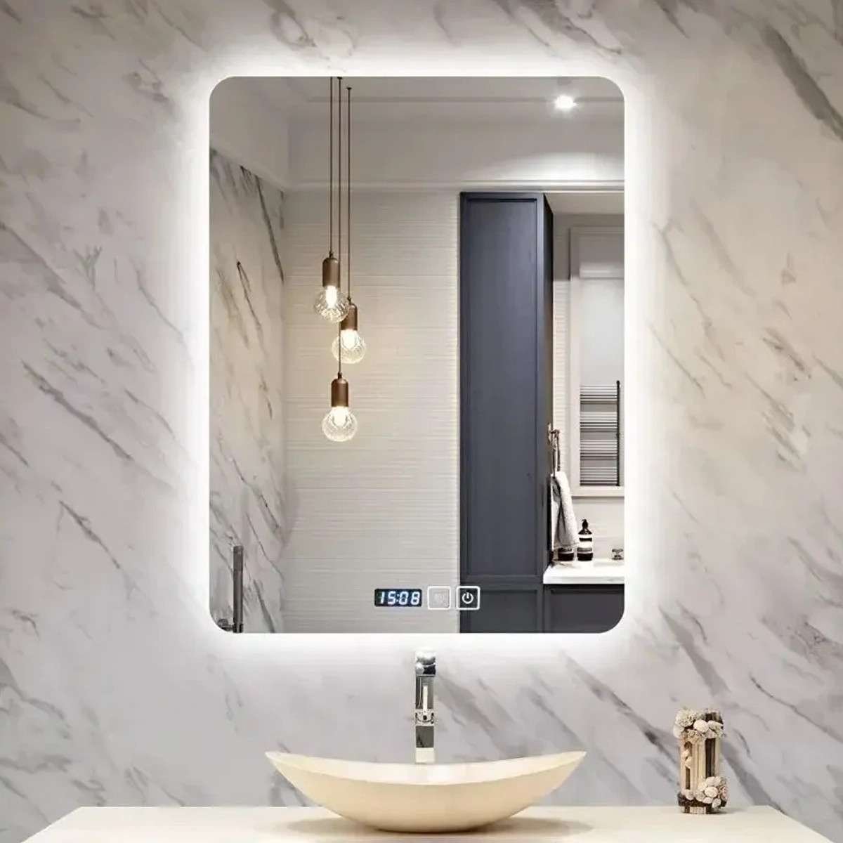 Miroir LED Galis 60x80 cm | Tactile, Antibuée & Dimmable