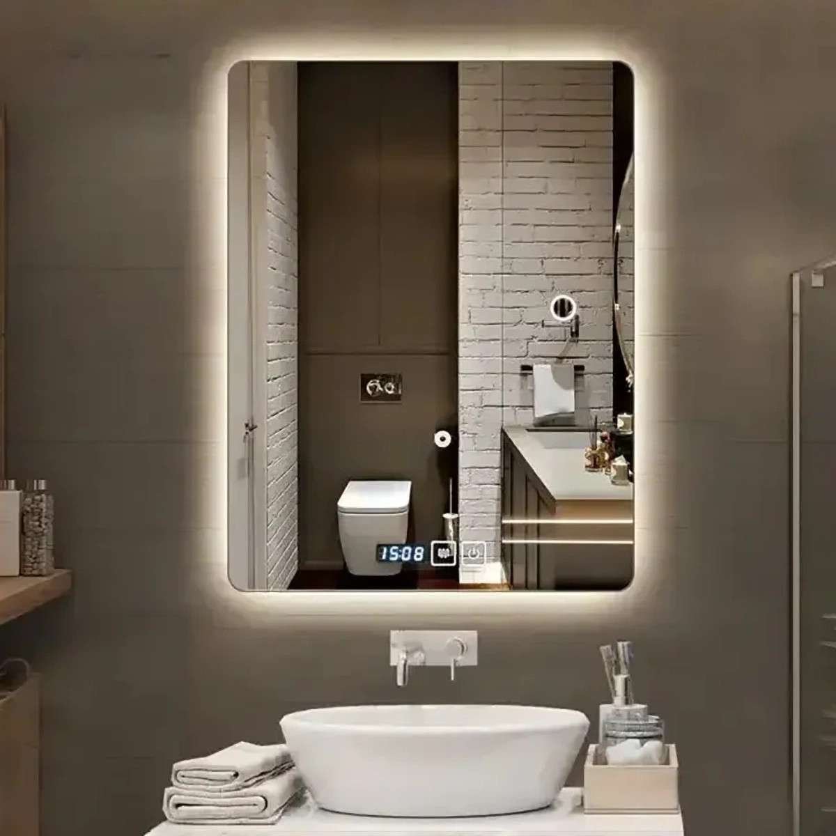 Miroir LED Galis 60x80 cm | Tactile, Antibuée & Dimmable