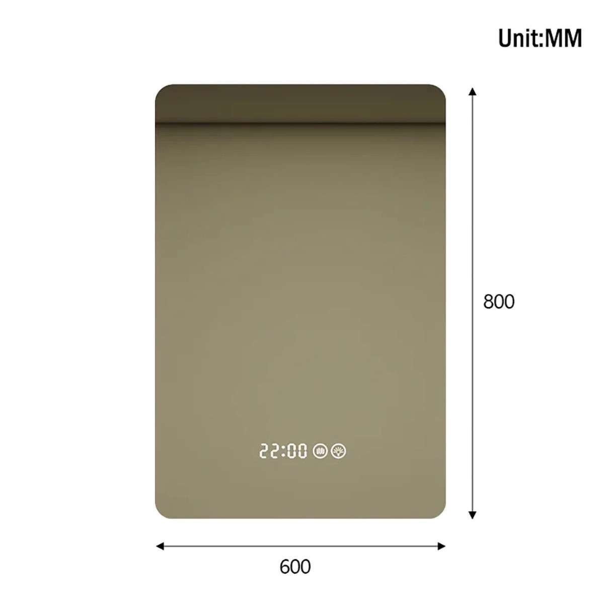 Miroir LED Galis 60x80 cm | Tactile, Antibuée & Dimmable