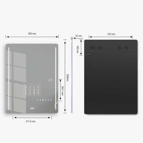 Miroir connecté Danub Android 11 | WiFi, LED & Santé