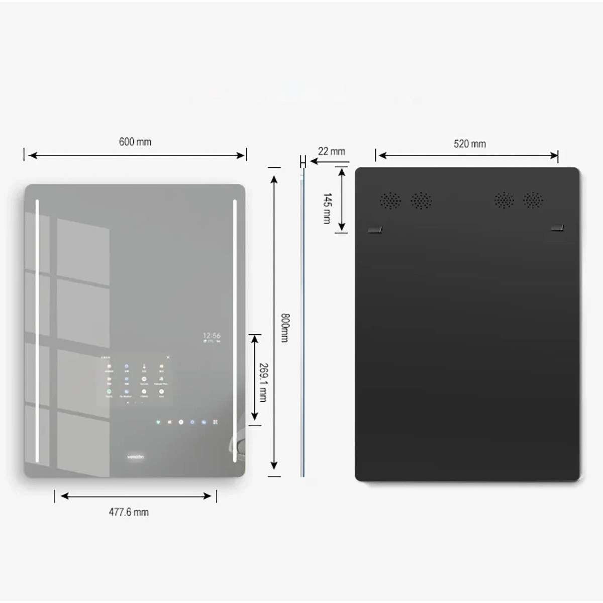 Miroir connecté Danub Android 11 | WiFi, LED & Santé