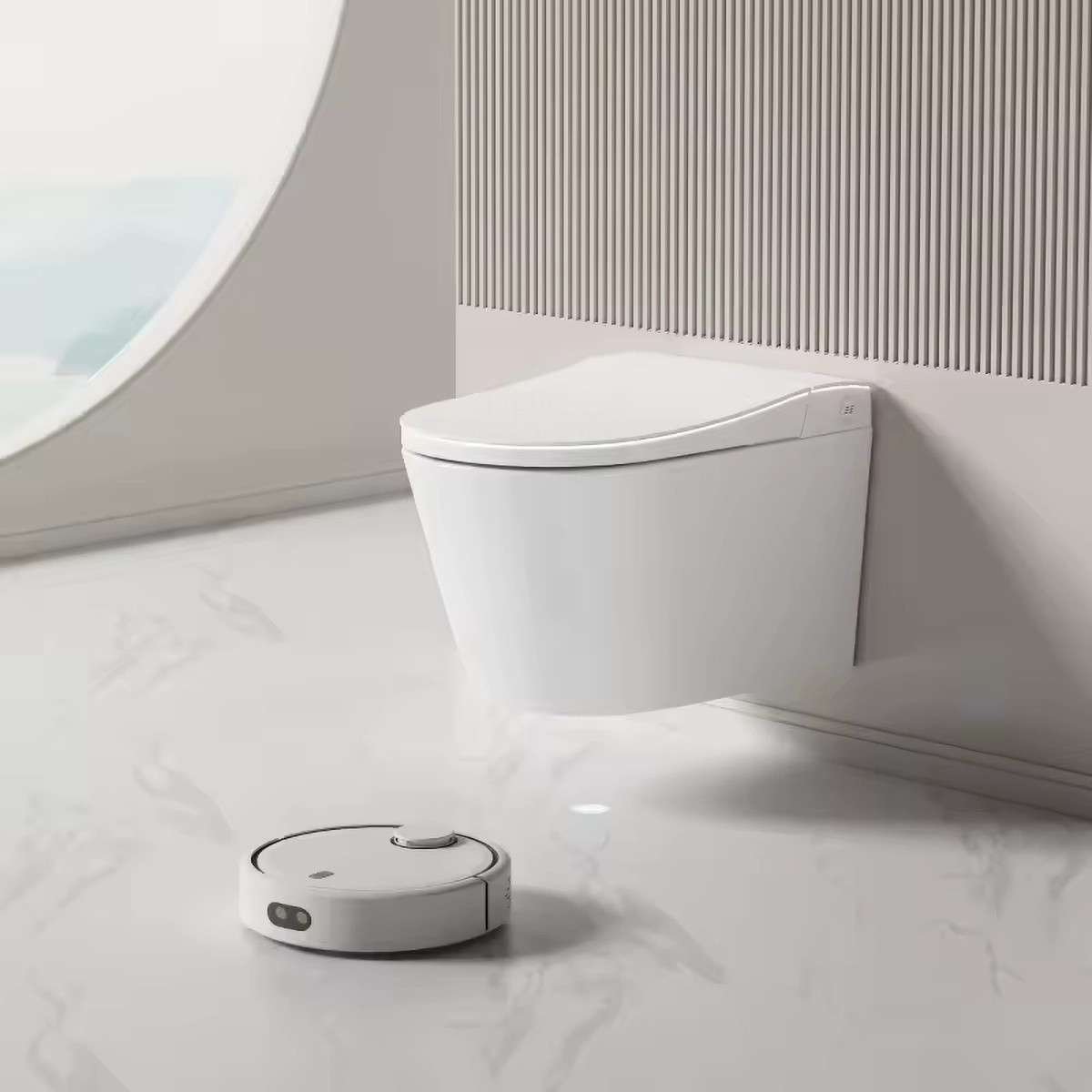 Toilette japonaise suspendue connectée Cobis P-trap LED