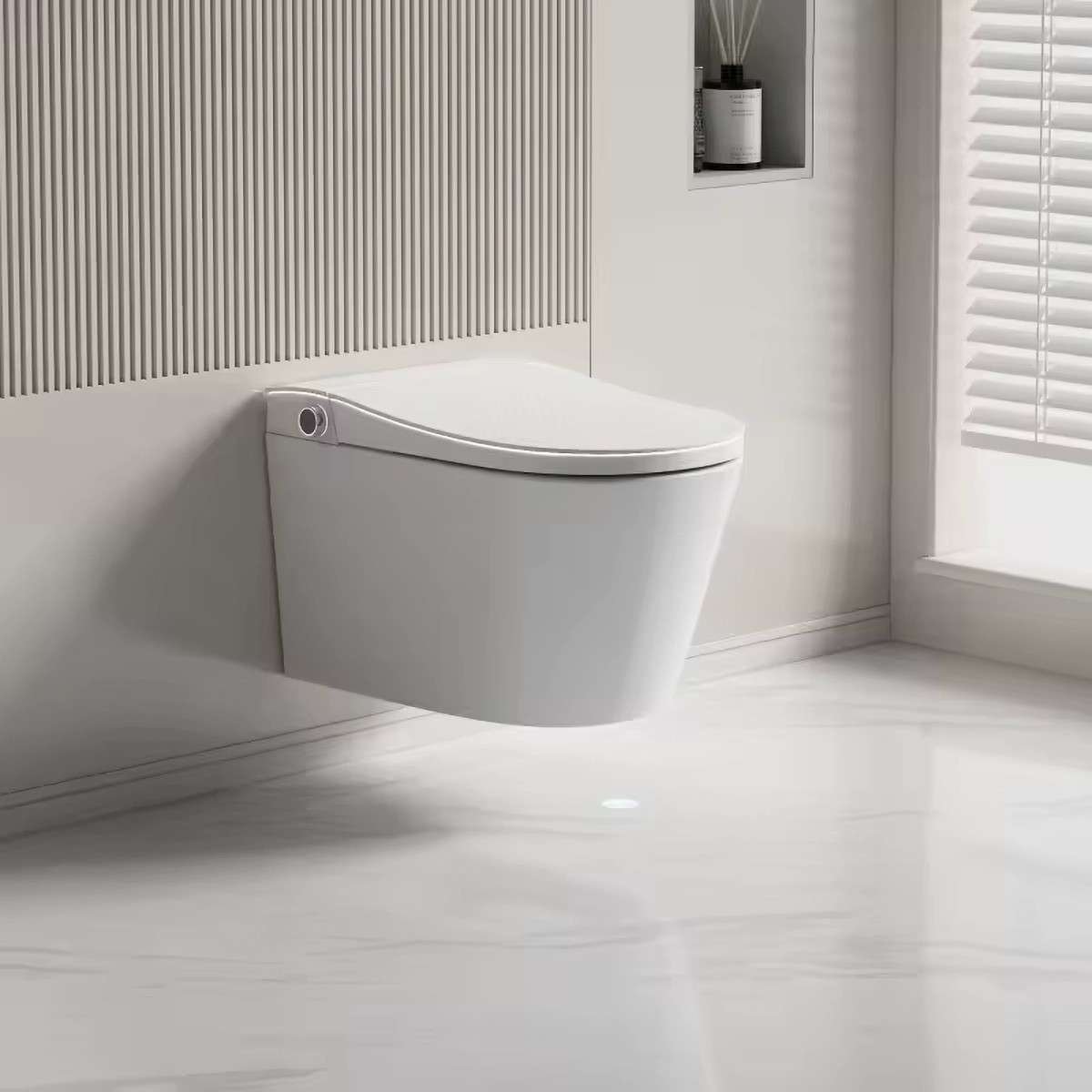 Toilette japonaise suspendue connectée Cobis P-trap LED