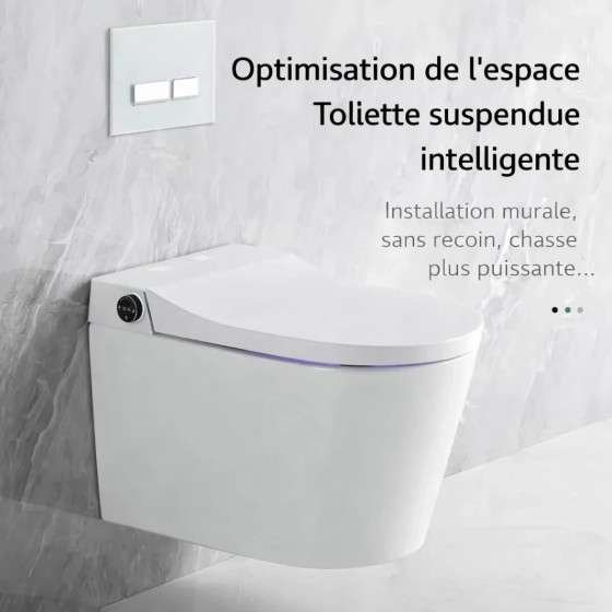 Toilette japonaise suspendue connectée Cobis P-trap LED