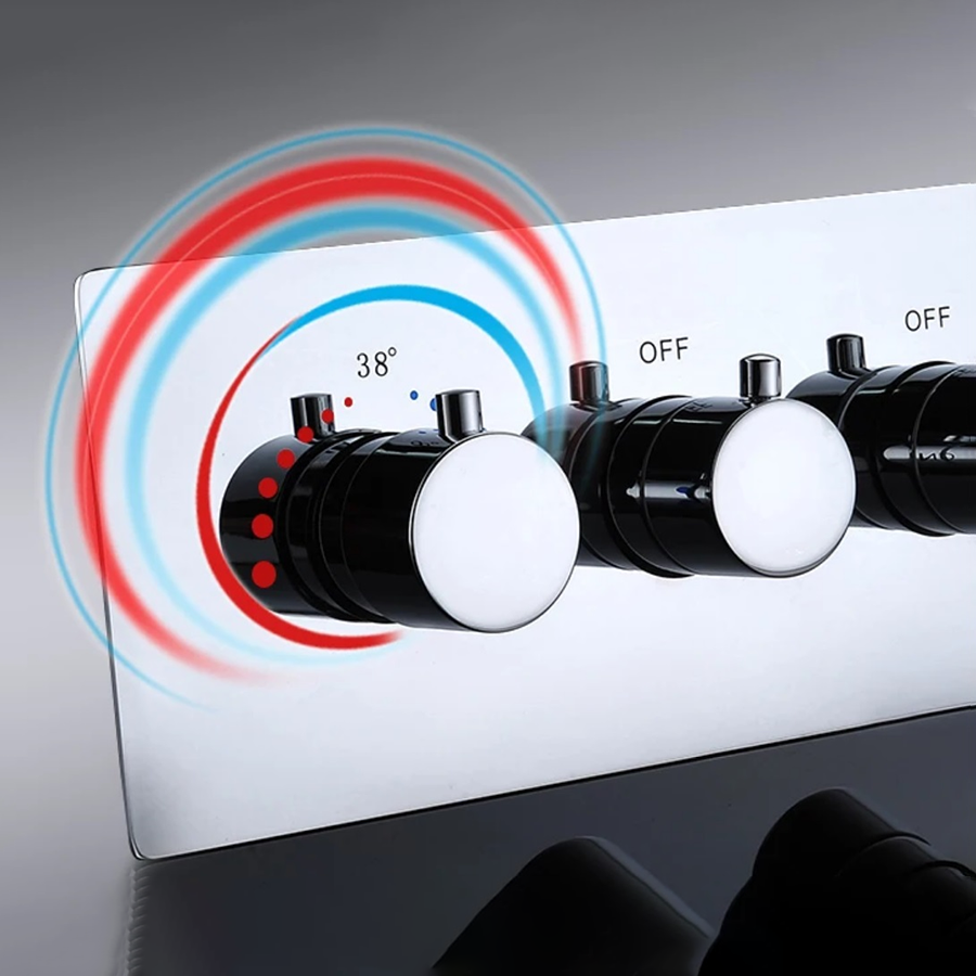 Ciel de pluie thermostatique led chrome Ø50cm, Belfast - category_name - CDP741400HM52 - shop_name