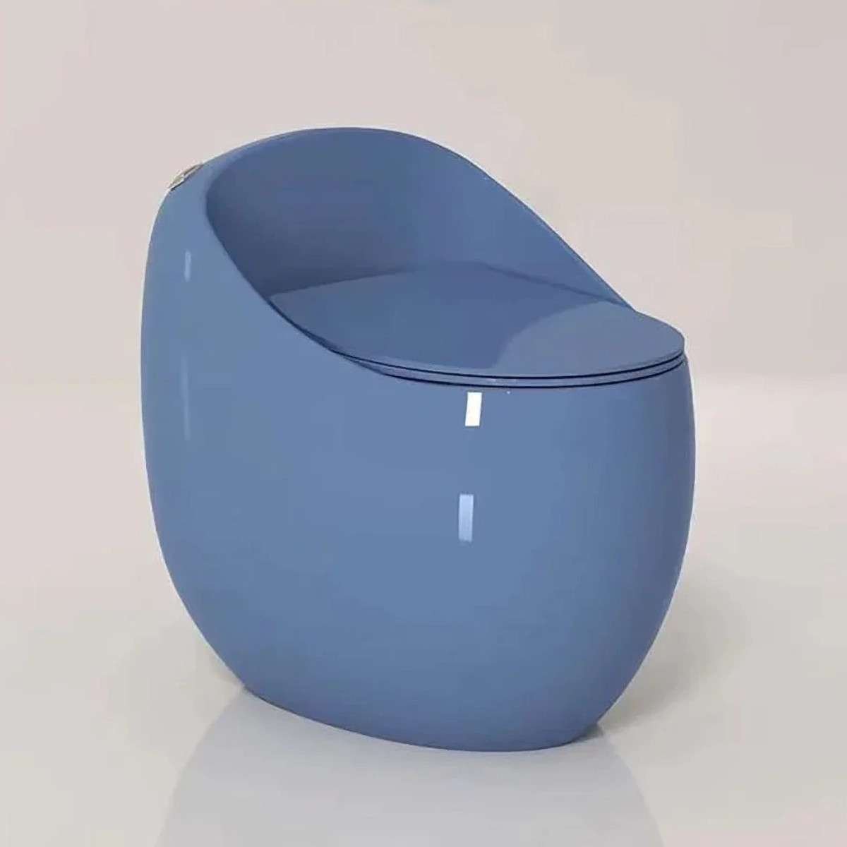 WC monobloc sans bride bleu | Soft-close | 3/6 L