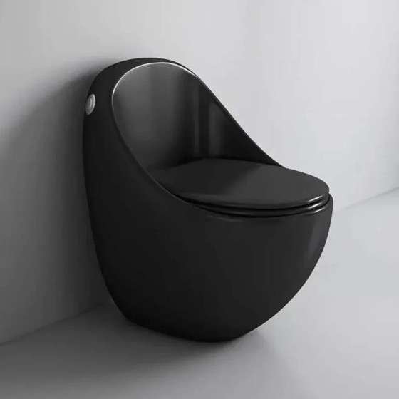WC monobloc noir sans bride | Soft-close | Design moderne