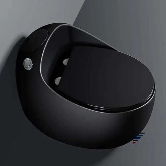 WC monobloc noir sans bride | Soft-close | Design moderne