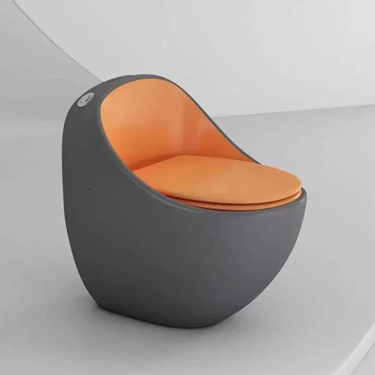 WC monobloc sans bride gris orange | Design moderne