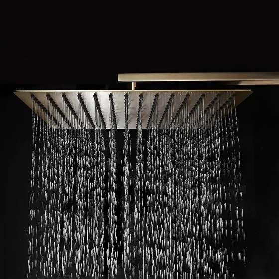 Colonne bain-douche thermostatique dorée Cécile – Réglable 98–146 cm