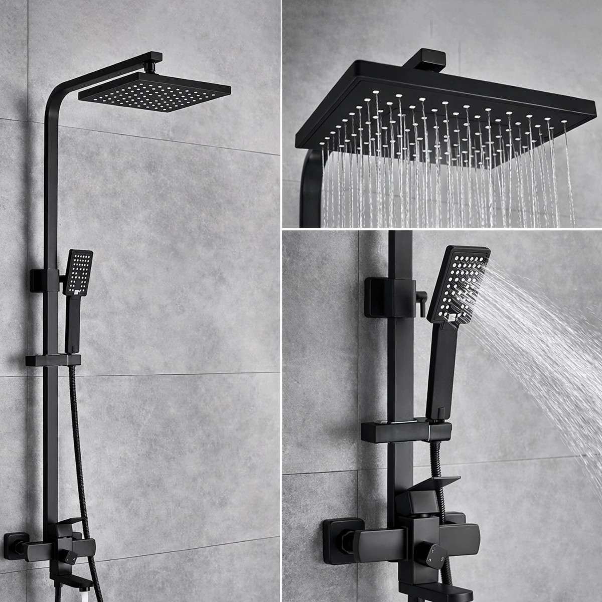 Colonne de douche noire mat Tipaza – Élégance & confort