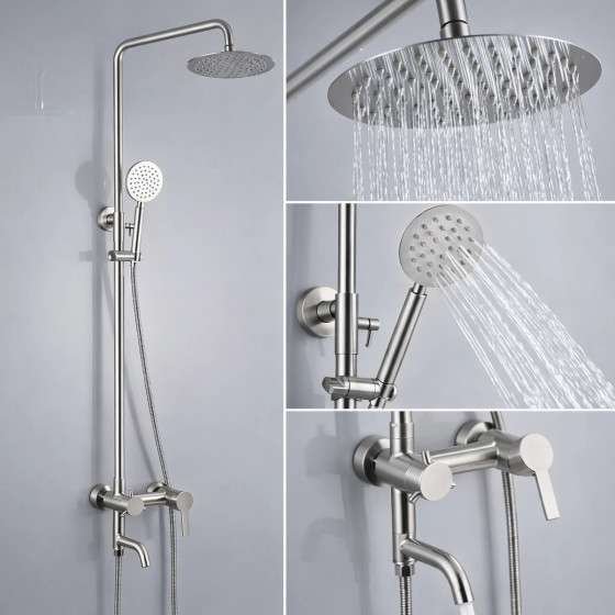 Colonne bain-douche Venise – Élégance moderne en nickel brossé