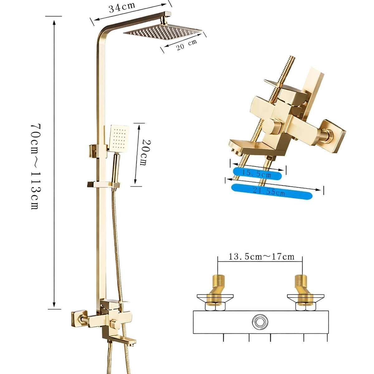 Colonne de Douche Dorée Dénia : Élégance, Confort et Qualité Premium