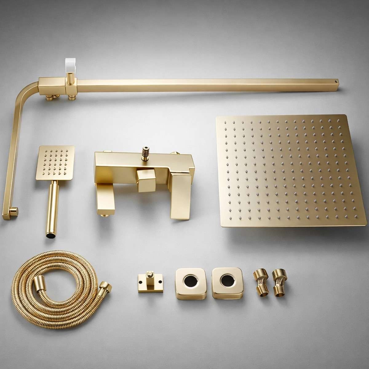 Colonne bain-douche dorée Tsar – 3 fonctions, inverseur 3 voies