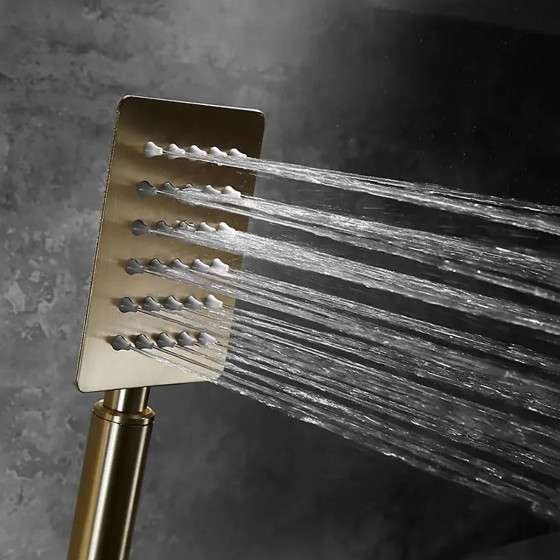 Colonne bain-douche dorée Tsar – 3 fonctions, inverseur 3 voies