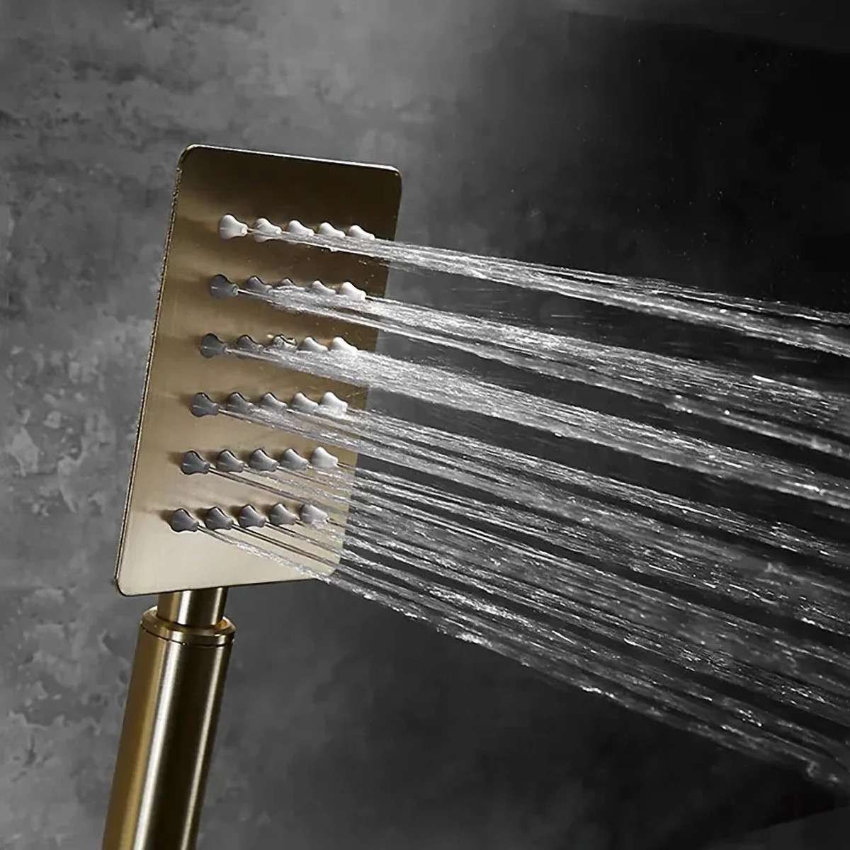 Colonne bain-douche dorée Tsar – 3 fonctions, inverseur 3 voies