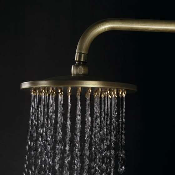 Colonne bain-douche bronze Luxem – Mélangeur mural, design antique