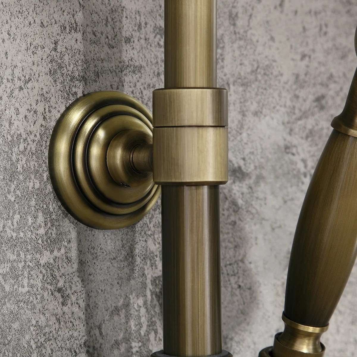 Colonne bain-douche bronze Luxem – Mélangeur mural, design antique