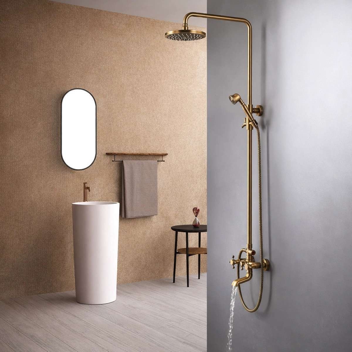 Colonne bain-douche bronze Plétor – Mélangeur réglable &  antique