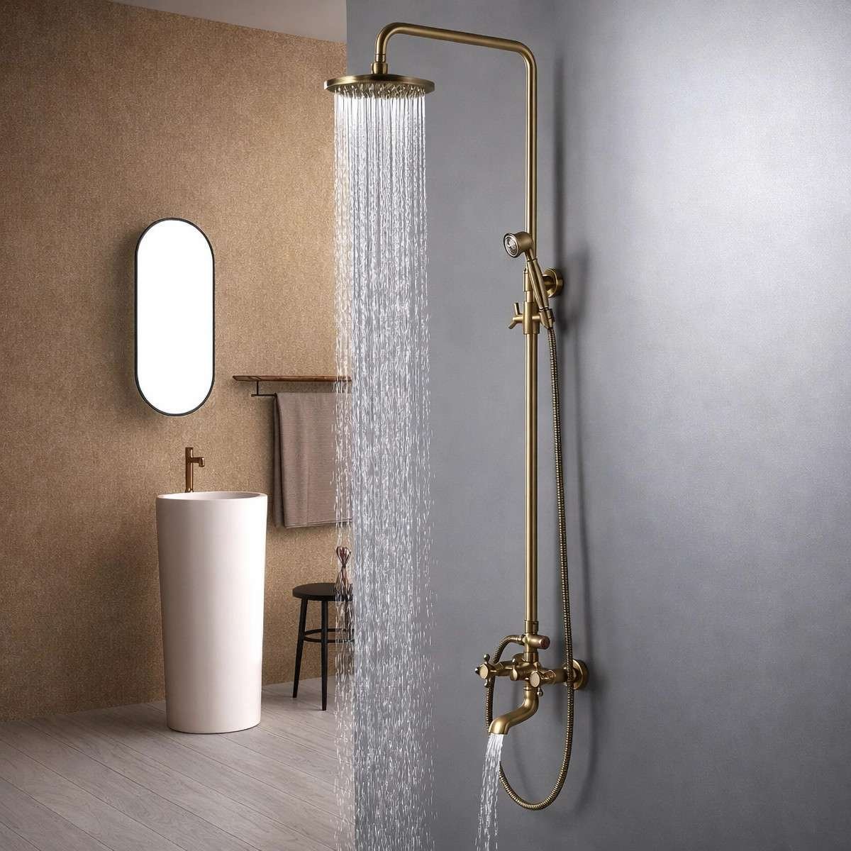 Colonne bain-douche bronze Plétor – Mélangeur réglable &  antique