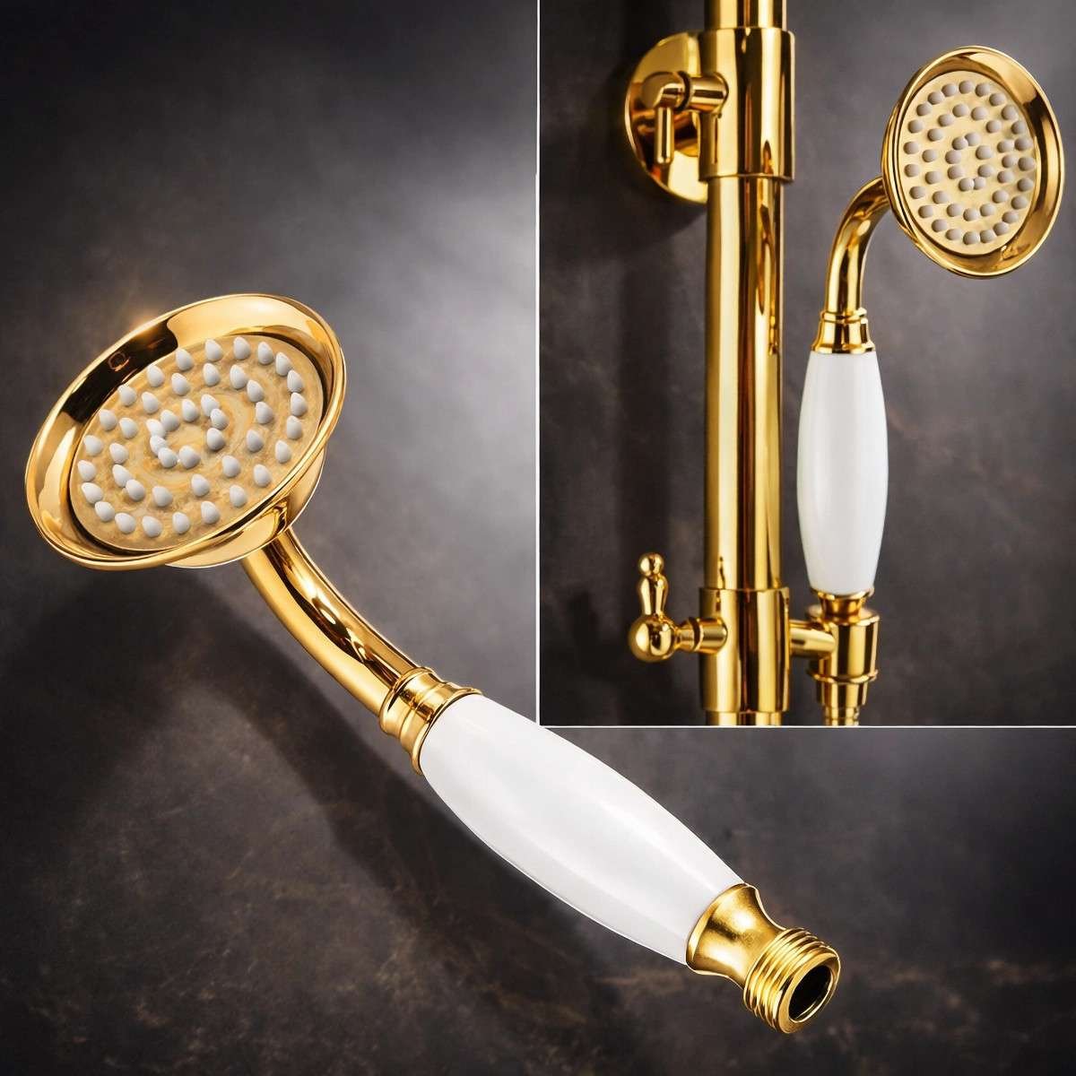 Colonne bain-douche rétro noire – Élégance vintage & finitions durable