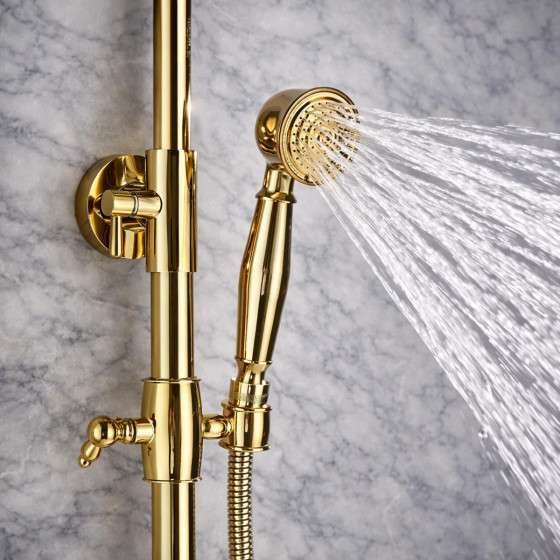 Colonne bain-douche dorée Astana – Design élégant & laiton durable