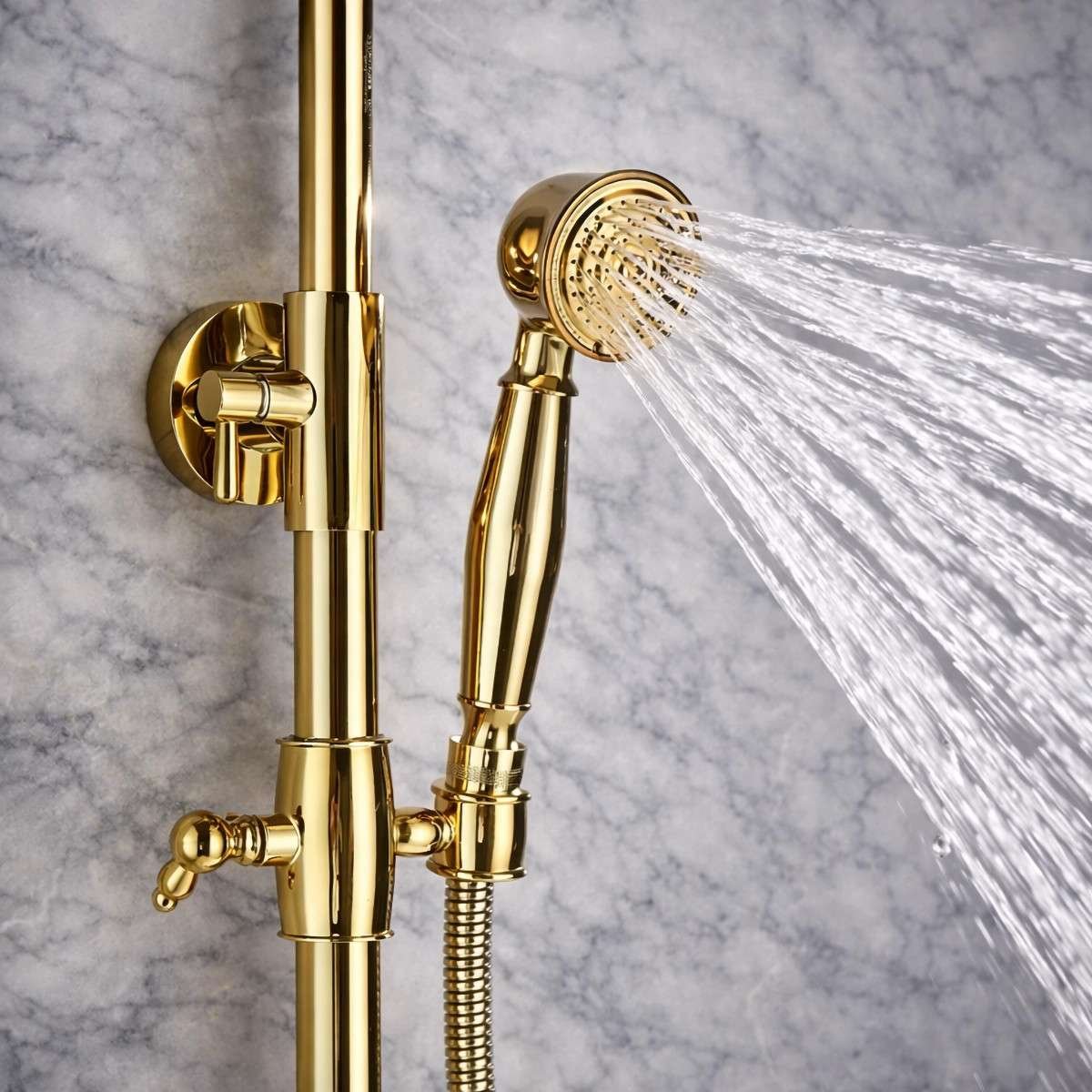 Colonne bain-douche dorée Astana – Design élégant & laiton durable