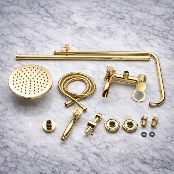 Colonne bain-douche dorée Astana – Design élégant & laiton durable