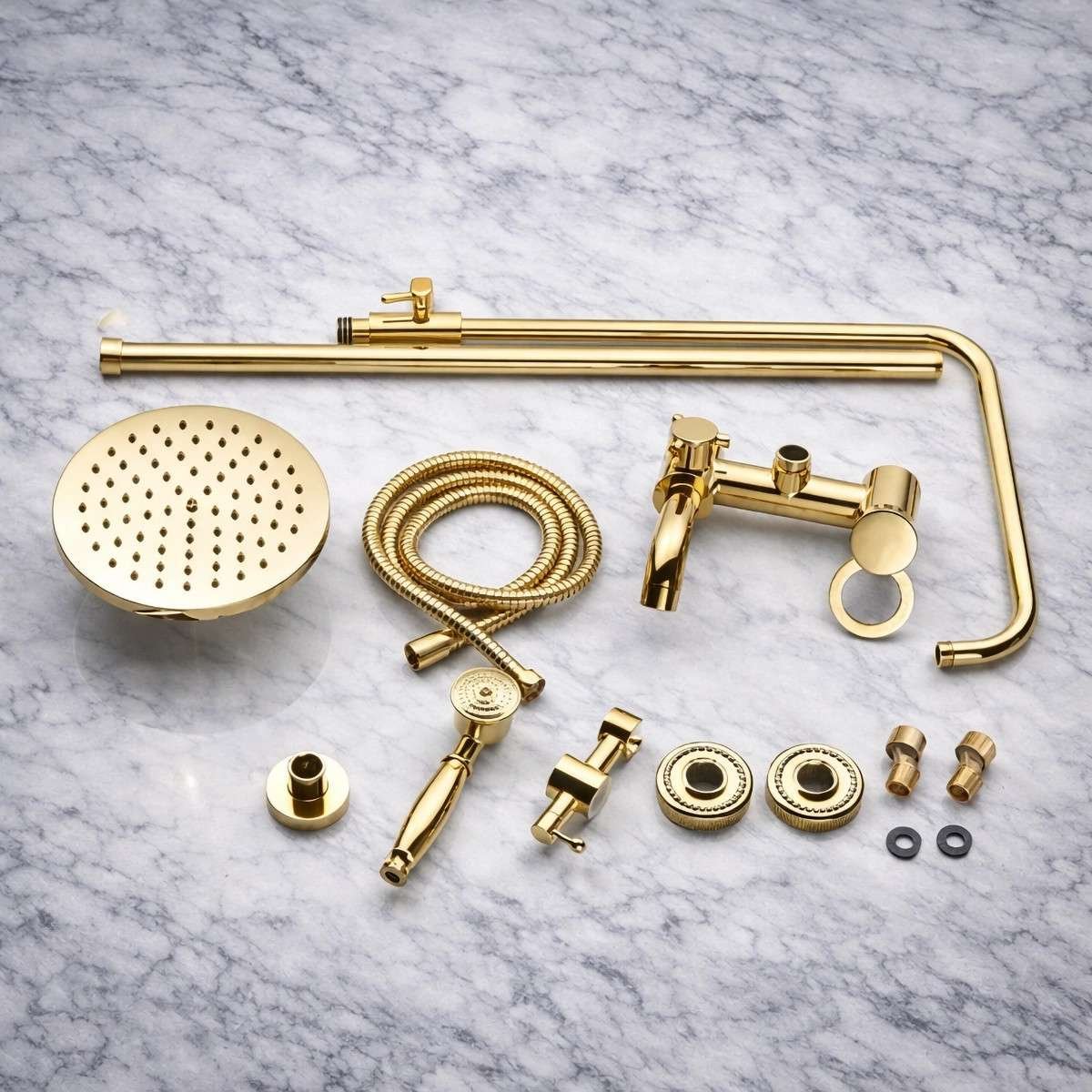 Colonne bain-douche dorée Astana – Design élégant & laiton durable