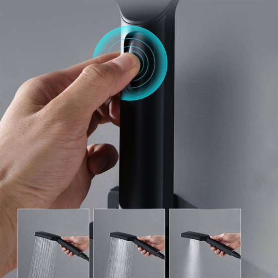 Composition de douche ciel de pluie led thermostatique noire, Victoria - category_name - CDP1200078 - shop_name