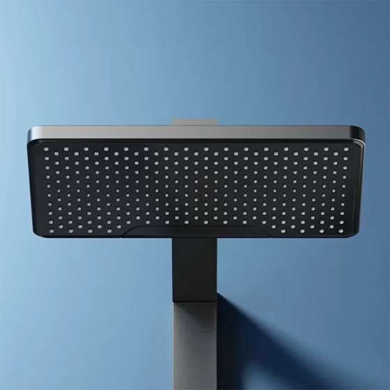 Colonne de douche LED Chicago – Gun métal, tête 20×30 cm