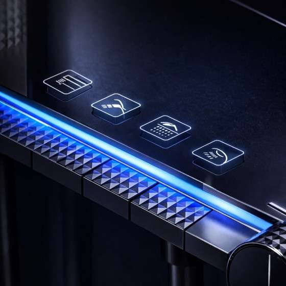 Colonne de douche LED Chicago – Gun métal, tête 20×30 cm