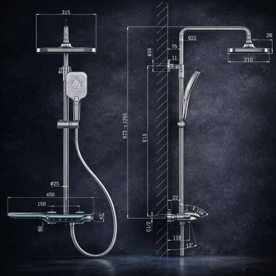 Colonne de douche LED thermostatique Victoria – Cascade