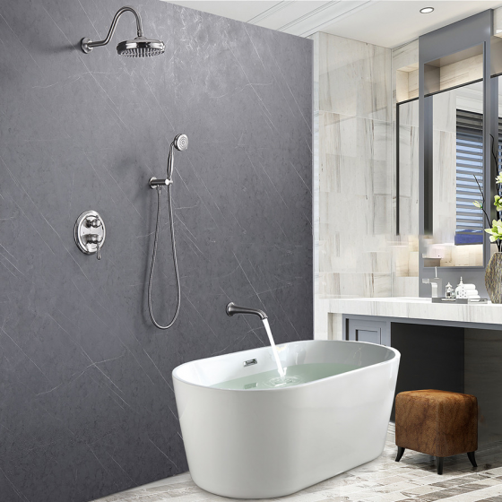 Composition mitigeur de douche encastrée murale chrome Ø25cm , Versailles - category_name - HDEC84410023 - shop_name