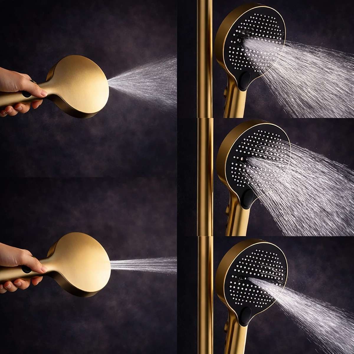 Colonne de douche LED Mexico – Technologie avancée & finition dorée