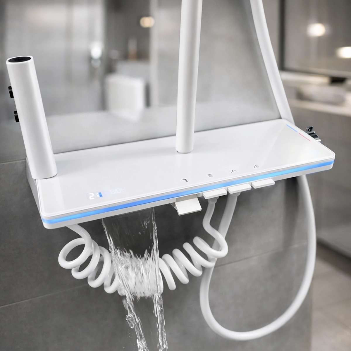 Colonne de douche LED thermostatique Vérone – 4 fonctions,