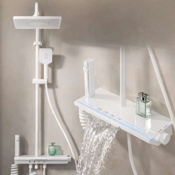 Colonne de douche LED thermostatique Vérone – 4 fonctions,