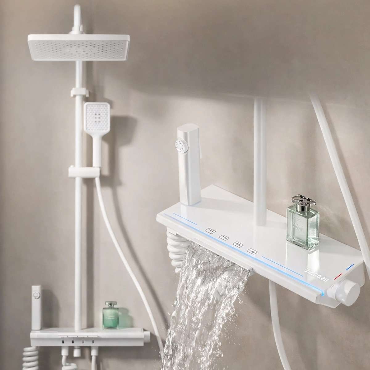 Colonne de douche LED thermostatique Vérone – 4 fonctions,