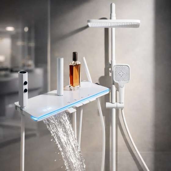 Colonne de douche LED thermostatique Vérone – 4 fonctions,