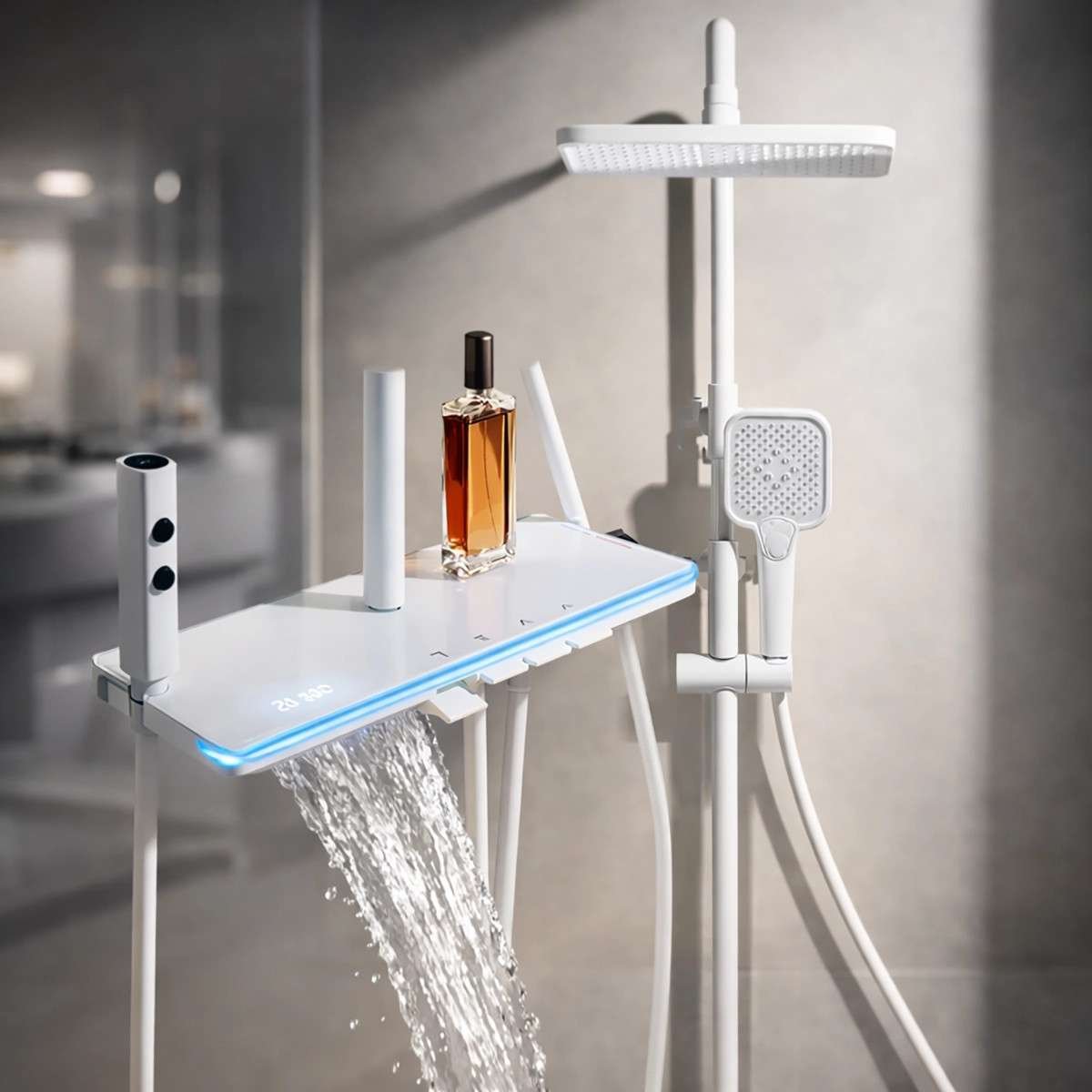 Colonne de douche LED thermostatique Vérone – 4 fonctions,