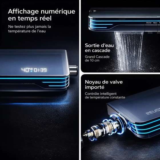 Colonne de douche digitale Rolexia – Luxe, massage & technologie