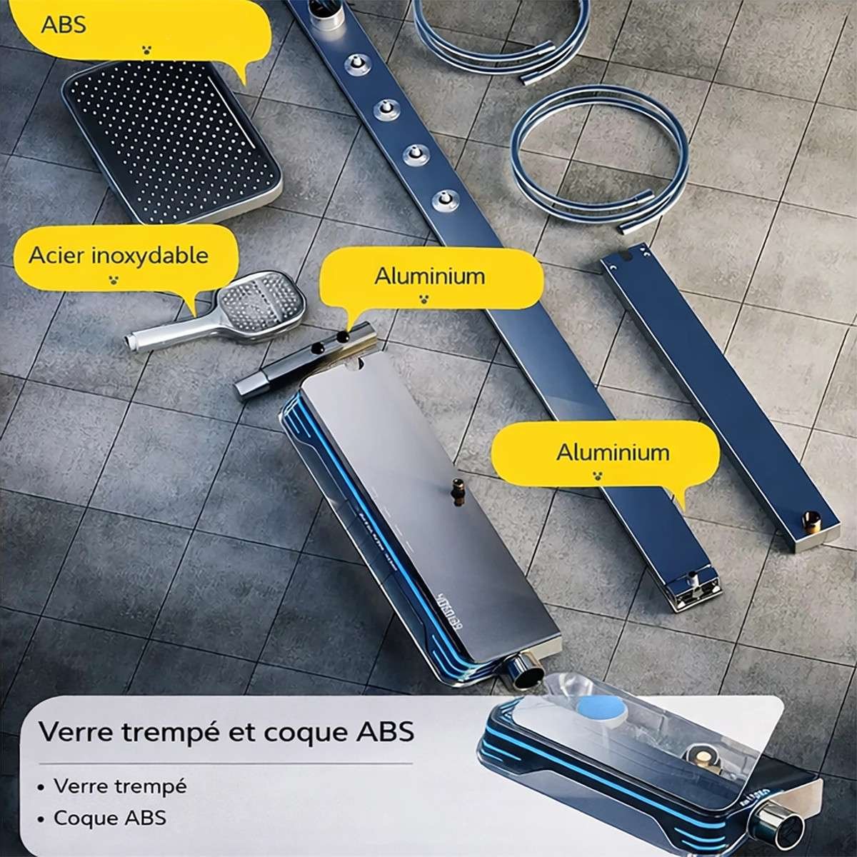 Colonne de douche digitale Rolexia – Luxe, massage & technologie