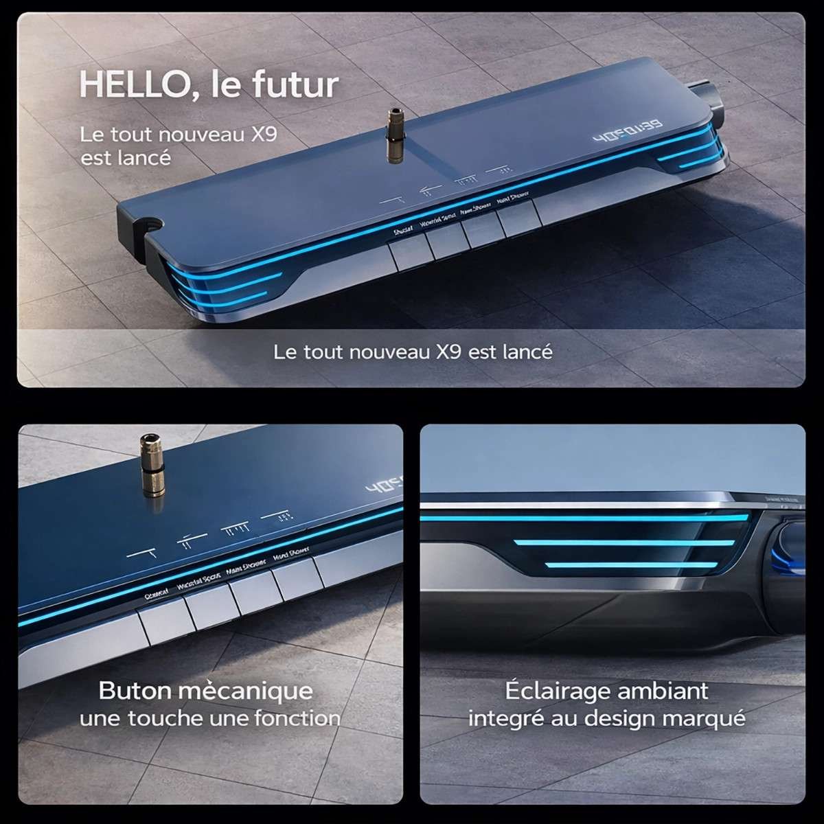 Colonne de douche digitale Rolexia – Luxe, massage & technologie